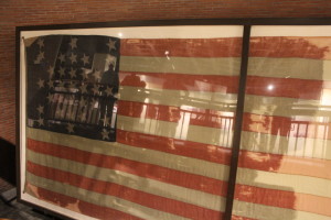 The American flag that was  flown over Fort Sumter in Charleston Harbor as the Civil War started. 
